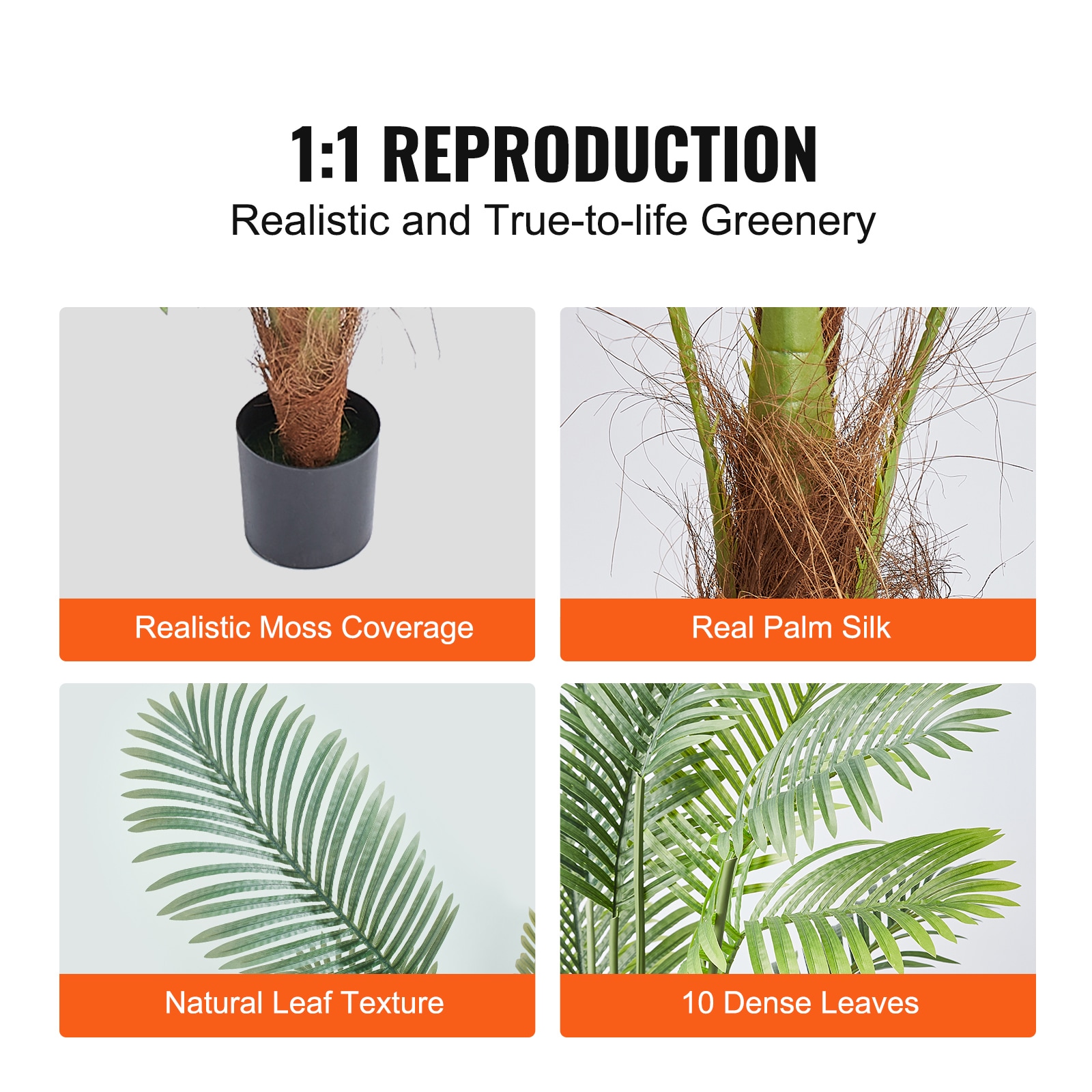 Artificial Palm Tree, 4 FT Tall Plant, Secure PE Material & Anti-Tip Tilt Protection Low-Maintenance Plant, Lifelike Green Tree For Home Office Warehouse Decor Indoor Outdoor_maomaolike.com